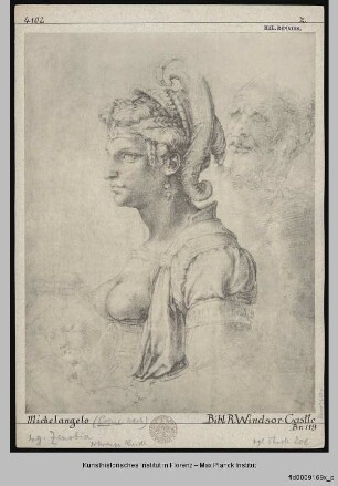 Sogenanntes Bildnis der Zenobia und Studie eines Kindes und eines älteren bärtigen Mannes