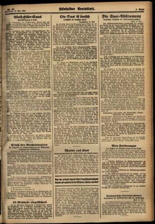 Zweite Ausgabe vom Mittwoch, den 16. Mai 1934.