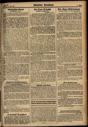 Zweite Ausgabe vom Mittwoch, den 16. Mai 1934.