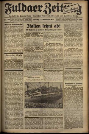 Ausgabe vom Montag, den 23. September 1935.