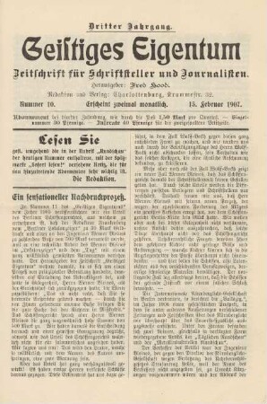 Nummer 10 (15. Februar 1907)