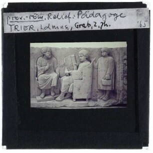 Römische Plastik, Relief mit Schulszene : Detail