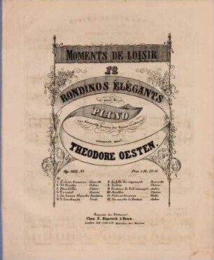 Moments de loisir : 12 rondinos élégants pour le piano sur des motifs des opéras modernes ; op. 102, 12. La muette de Portici