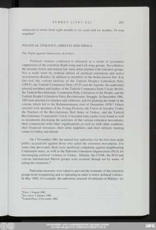 Political Violence, Arrests And Trials