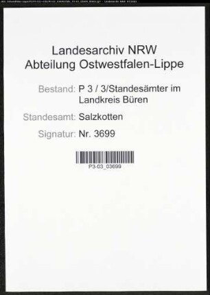 Heiratsregister Standesamt Salzkotten