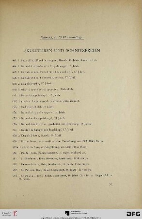 Skulpturen und Schnitzereien (Nr. 665-729)
