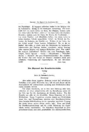 Die Eigenart des Kunstunterrichts : Vortrag ; (Fortsetzung)