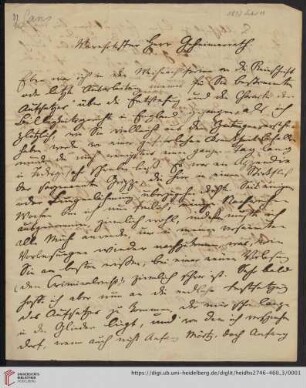 Briefe von Eduard Gans an Carl Joseph Anton Mittermaier: Brief von Eduard Gans an Carl Joseph Anton Mittermaier
