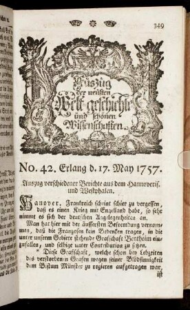 No. 42. Erlang d. 17. May 1757.