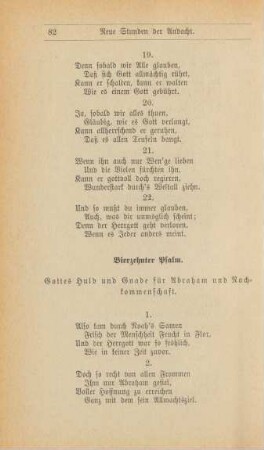 Vierzehnter Psalm. Gottes Huld und Gnade für Abraham und Nachkommenschaft.