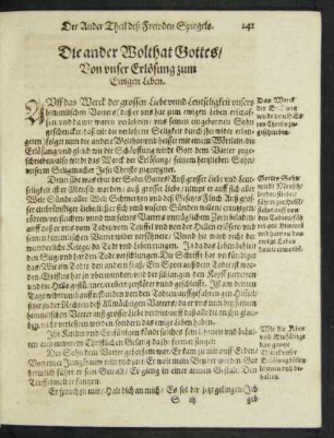 Die ander Wolthat Gottes/ Von unser Erlösung zum Ewigen Leben.