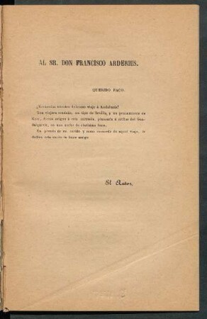 [Dedicatoria] Al Sr. Don Francisco Arderius