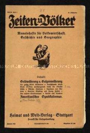 Fachzeitschrift für Volkswirtschaftslehre, Staatsbürgerkunde, Geschichte, Geographie. 18. Jahrgang 1921/22