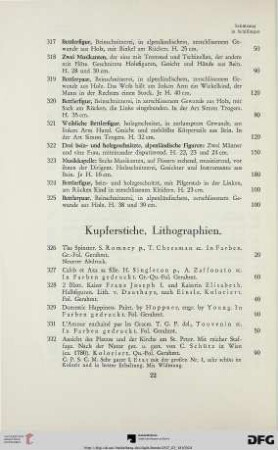 Kupferstiche, Lithographien (Nr. 326-341)