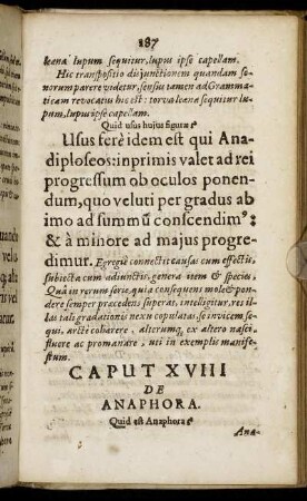 Caput XVIII De Anaphora.