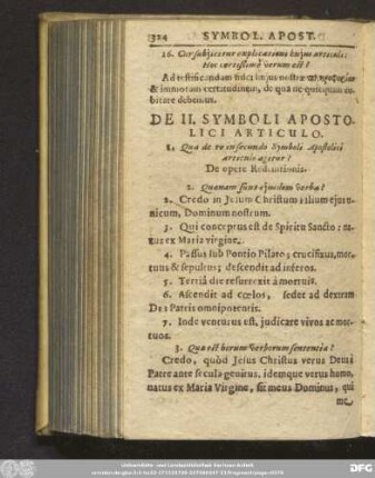 De II. Symboli Apostolici Articulo.
