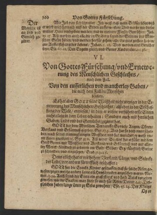 VI. Von Gottes Fürsehung/ und Ernewerung des ...