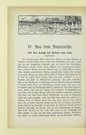 IV. Aus dem Naturreiche