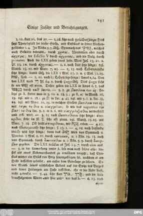 Einige Zusätze und Berichtigungen.