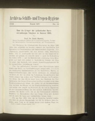 Über die Erreger der epidemischen Darmerkrankungen Tsingtaus im Sommer 1908