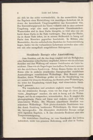 Strahlende Energie oder Ausstrahlung.