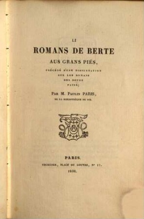 Li Romans de Berte aus grans piés