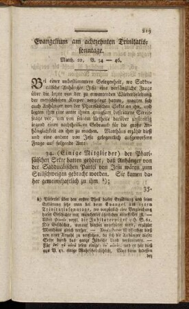 Evangelium am achtzehnten Trinitatissonntage. Matth. 22, V. 34-46