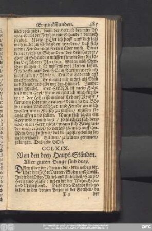 CCLXIX. Von den drey Haupt-Ständen. Aller guten Dinge sind drey.