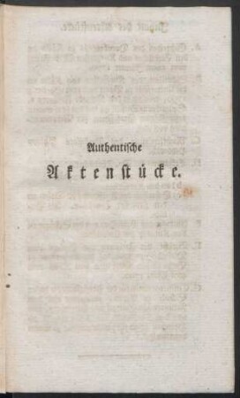 Authentische Aktenstücke