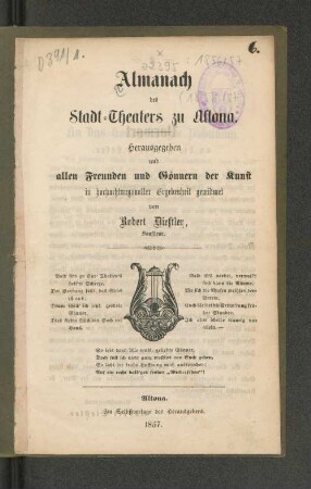 1856/57(1857): Almanach des Altonaer Stadt-Theaters