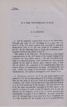 On a cubic transformation in space.