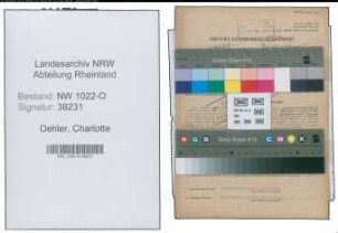 Entnazifizierung Charlotte Oehler , geb. 25.01.1898 ()