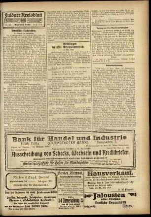 Zweite Ausgabe vom Samstag, den 31. Mai 1919.