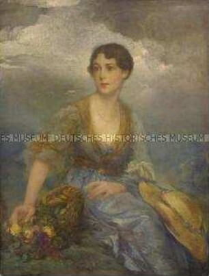 Mädchen mit Blumenkorb