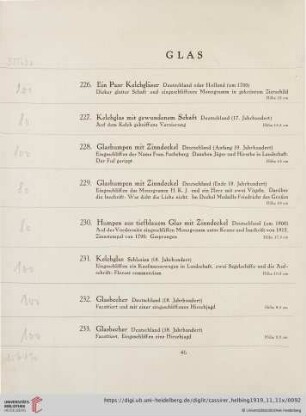 Glas (Nr. 226-310)
