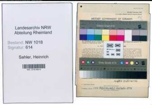 Entnazifizierung Heinrich Sahler , geb. 04.09.1895 (Schlosser)
