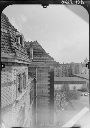 Dresden-Neustadt, Hospitalstraße 7. Ehem. Amtsgericht (1892-1894; M. I. Krause, K. L. F. Schmidt). Rückseite (Teilansicht)