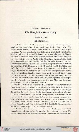 Die liturgische Gewandung. Allgemeines