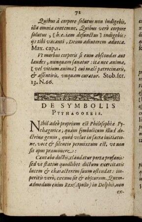 De Symbolis Pythagoreis