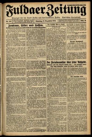 Ausgabe vom Samstag, den 12. Dezember 1931.