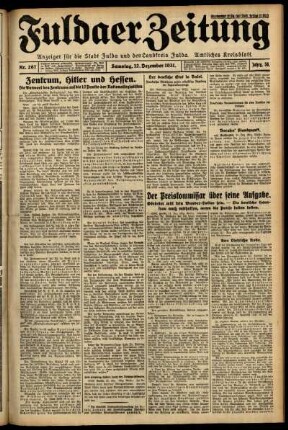 Ausgabe vom Samstag, den 12. Dezember 1931.