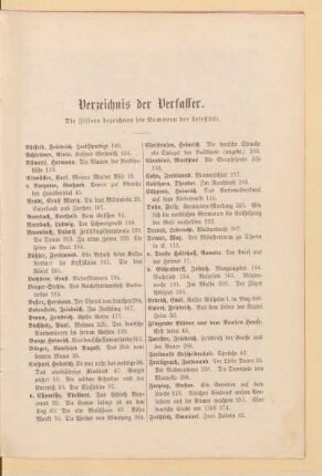 Verzeichnis der Verfasser