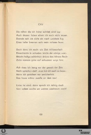 CXV: Die reihen die ich früher schrieb sind lug
