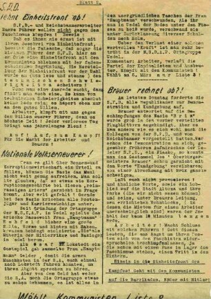 S.P.D. lehnt Einheitsfront ab!