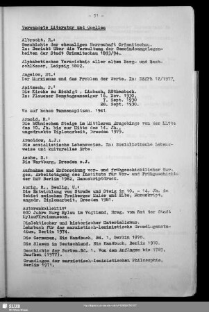 Verwendete Literatur und Quellen