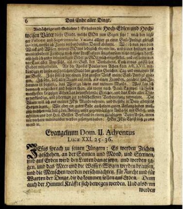 Evangelium Dom. II. Adventus Lucæ XXI. 25 - 36