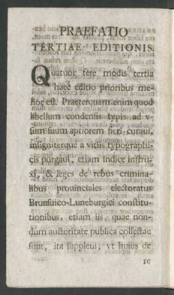 Praefatio Tertiae Editionis