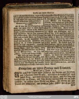 Evangelium am letzten Sontage nach Trinitatis, Matth. am 17. Capit. v 1:8.