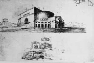 Berlin, Entwurf, Schauspielhaus (Gendarmenmarkt). Friedrich Gilly