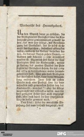Vorbericht des Herausgebers.